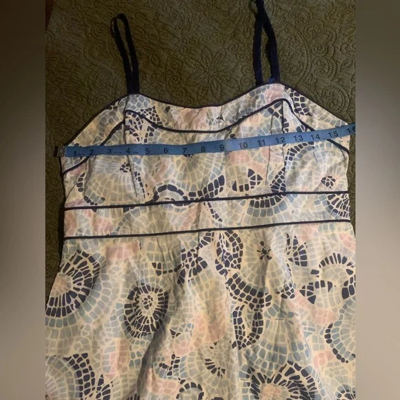 Vineyard Vines Blue and Pink Mosaic Midi Dress size 8 M-L great vacation dress - Picture 3 of 7